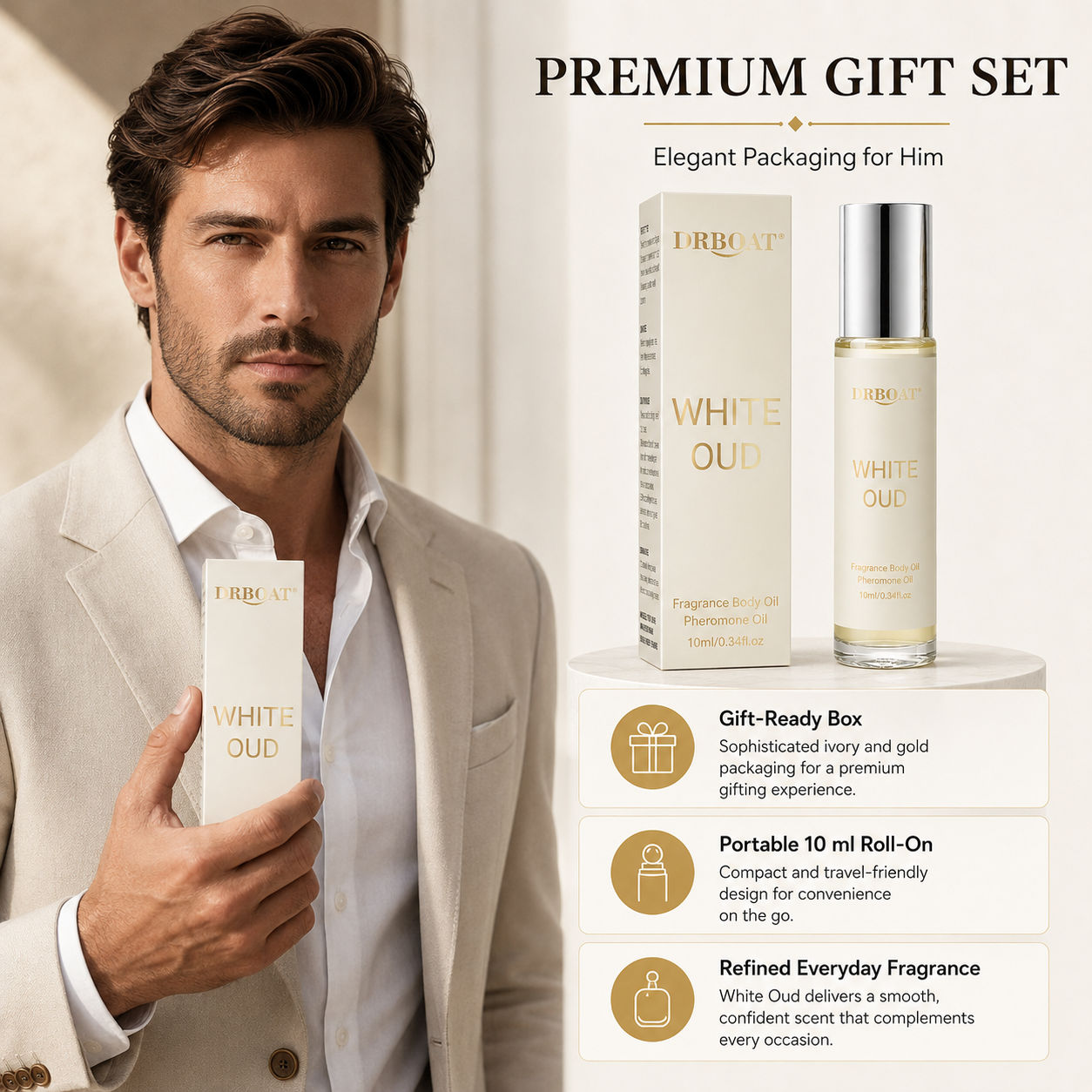 Perfume Alcohol Fragrance - Men Roll-on Perfume Oil,Fresh Citrus White